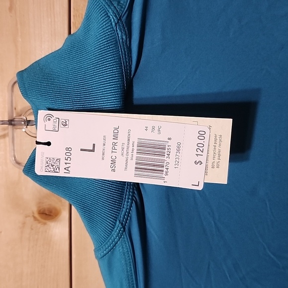 Adidas Stella McCartney Jacket Turquoise Size Large Women's NWT - Picture 7 of 8